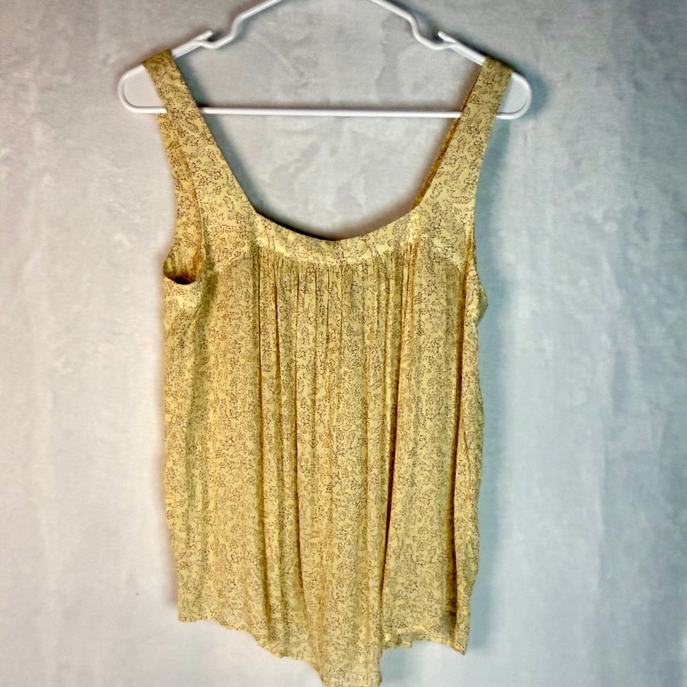 Gentle Fawn Floral Rayon Sleeveless Tank Top Cream Beige Women's Size S Boho